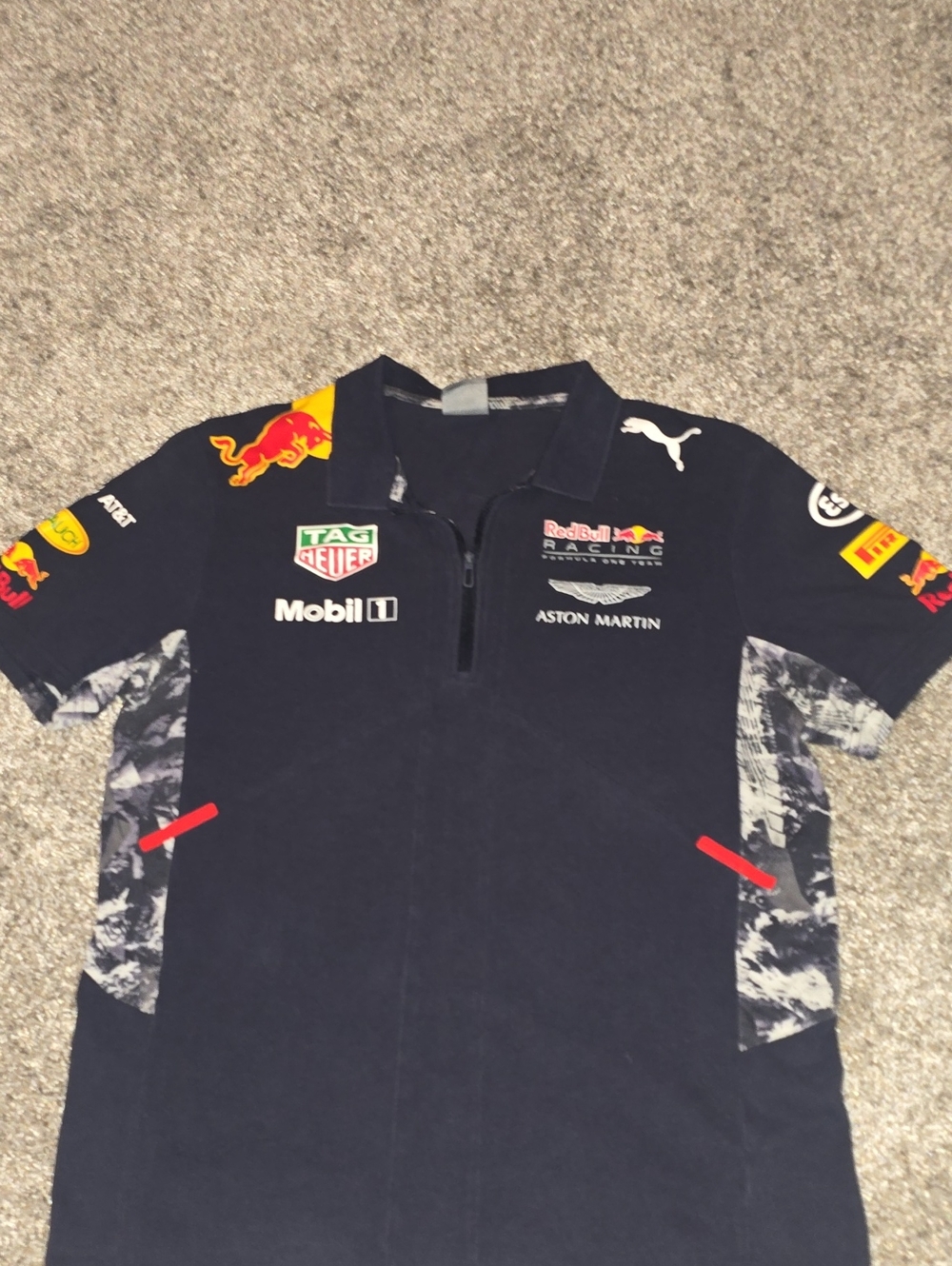 Puma Navy Red Bull Racing F1 Men's 2017 Team Polo Size Medium